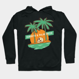 Sunsets And Palm Trees Vintage Skeleton Hoodie